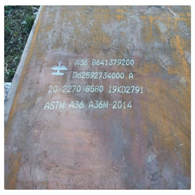 Placa de acero al carbono laminada en caliente suave para materiales de construcción ASTM A36/ASTM A283 grado C