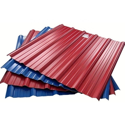 0.12-0.85mm Hoja corrugada 30-150g Panel de techo galvanizado por inmersión en caliente con grado SPCC