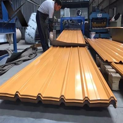 Superficie galvanizada de color recubierta de cubierta corrugada de chapa de metal 0.1mm-1.2mm de espesor