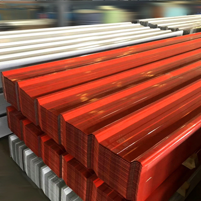 Superficie galvanizada de color recubierta de cubierta corrugada de chapa de metal 0.1mm-1.2mm de espesor