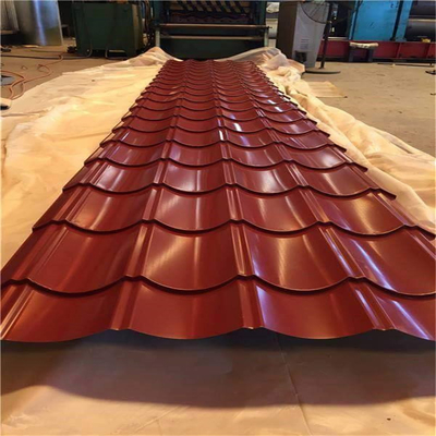 Superficie galvanizada de color recubierta de cubierta corrugada de chapa de metal 0.1mm-1.2mm de espesor