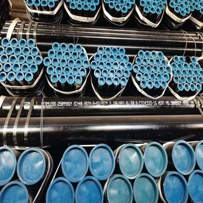 Pintura negra API5l ASTM A53 A106 Tubo de acero sin costuras de carbono para trabajos pesados de grado X60