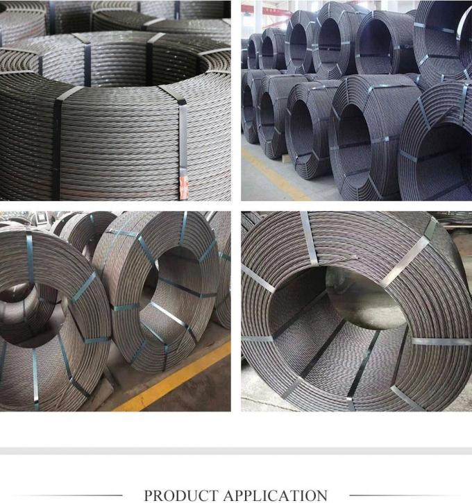 Steel Strand Wire JIS G3536: 1× 7-12.7mm/15.2mm; Une 36094: 1× 7-9.3mm/13.0mm/15.2mm